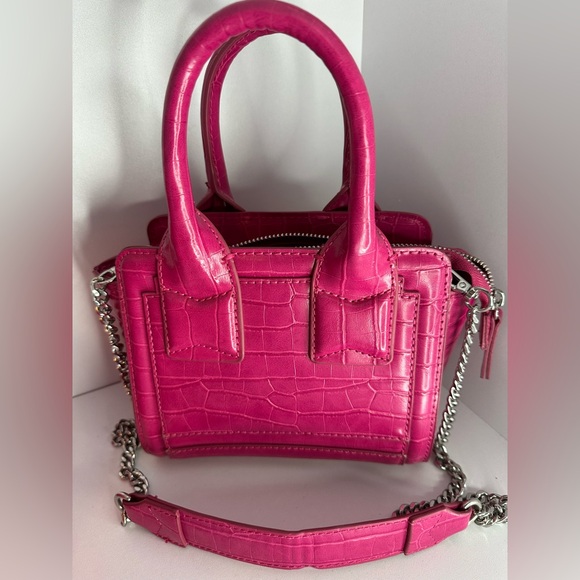 Zara Pink Crocodile crossbody top handle bag - Picture 4 of 7